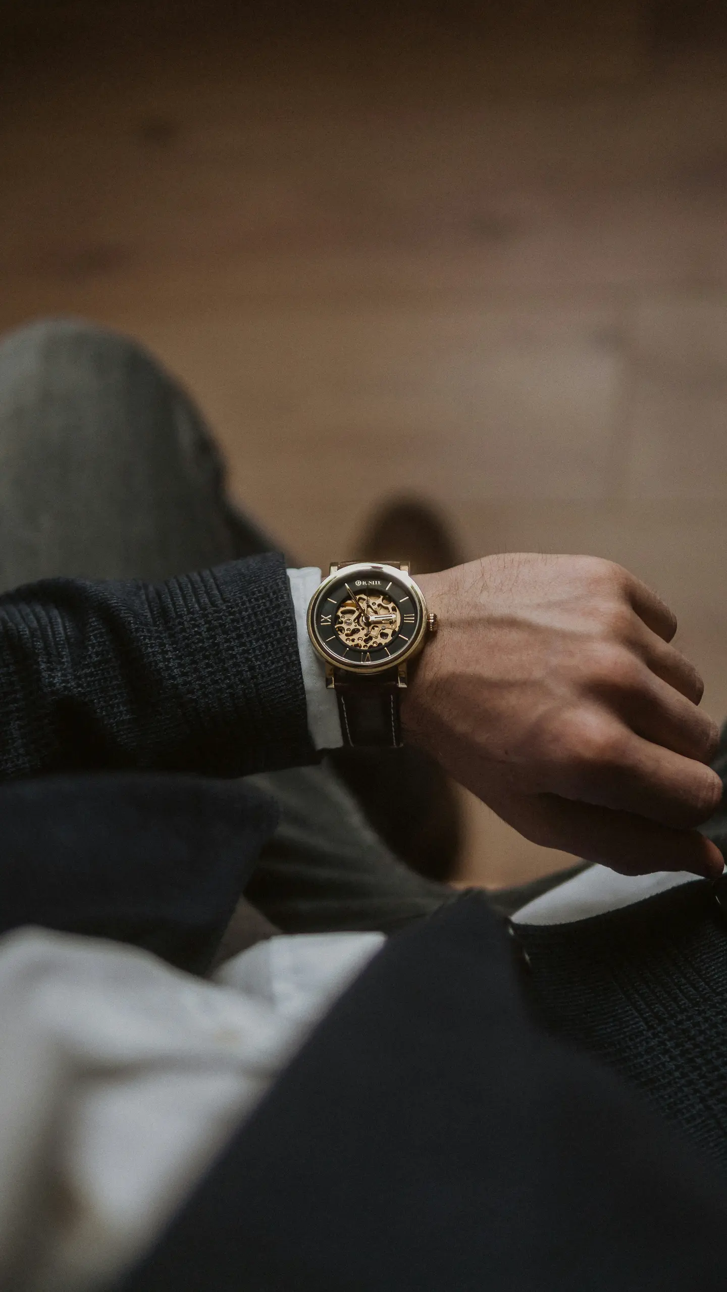 Man wearing a luxury wristwatch
