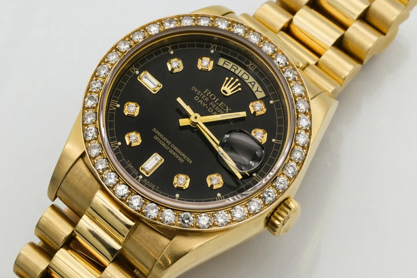 gold and diamond rolex watch